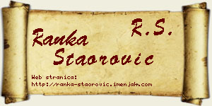 Ranka Staorović vizit kartica